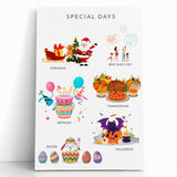Special Days Educational Wall Art - Kids' Learning Poster