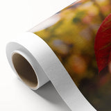 Art deco poster featuring an autumnal tree with orange and brown leaves on a rolled canvas, ideal for nursery wall art.