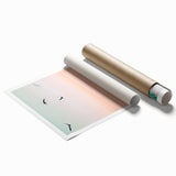 Extra large rolled canvas featuring a floral art design in pastel shades, ideal for classy bathroom wall art.