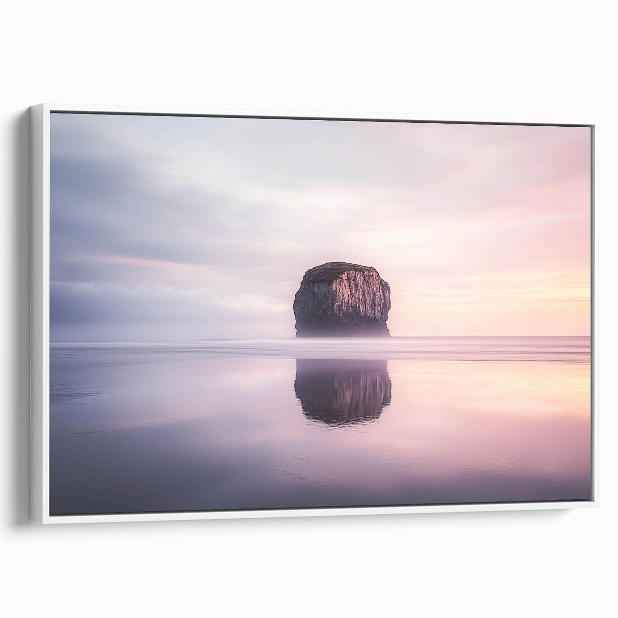 Framed canvas artwork depicting dramatic cliffs and serene landscapes, showcasing vibrant colors and intricate details, ideal for enhancing modern home decor.