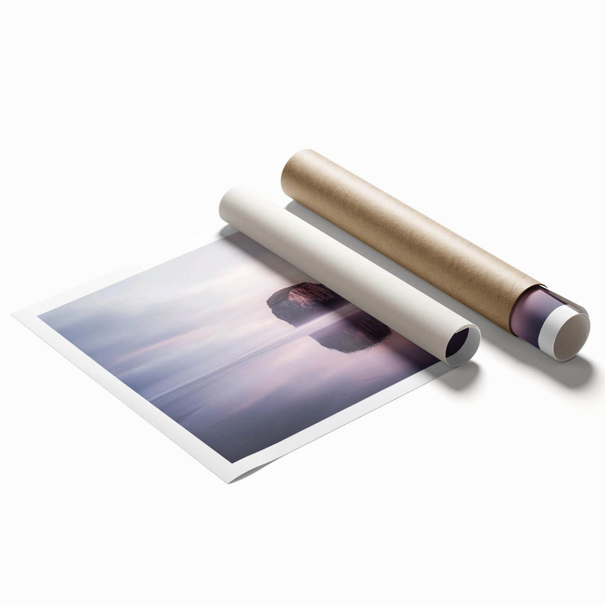 Stunning rolled canvas print showcasing a dramatic cliff landscape with vibrant colors and intricate details, ideal for home decor or art enthusiasts, securely packaged in a durable tube.