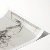 Elegant Floral Sketch - Monochrome Vase Living Room Wall Art