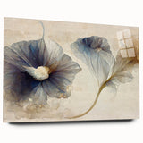 Abstract floral wall art print displayed in a sleek acrylic frame, showcasing vibrant colors and intricate designs, ideal for modern home decor.