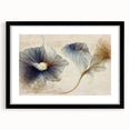 Abstract floral wall art framed in black with a white mat, showcasing vibrant colors and intricate designs, perfect for modern home decor.