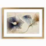 Abstract floral wall art in a gold frame, showcasing vibrant colors and intricate patterns, perfect for modern home decor and adding a touch of elegance.
