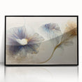 Framed acrylic wall art showcasing an abstract floral design in vibrant colors, set against a sleek black frame, perfect for modern home decor accents.