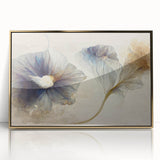 Framed abstract floral wall art featuring vibrant colors and intricate designs, accented with a gold frame, perfect for modern home decor. Ideal for adding elegance to living spaces.