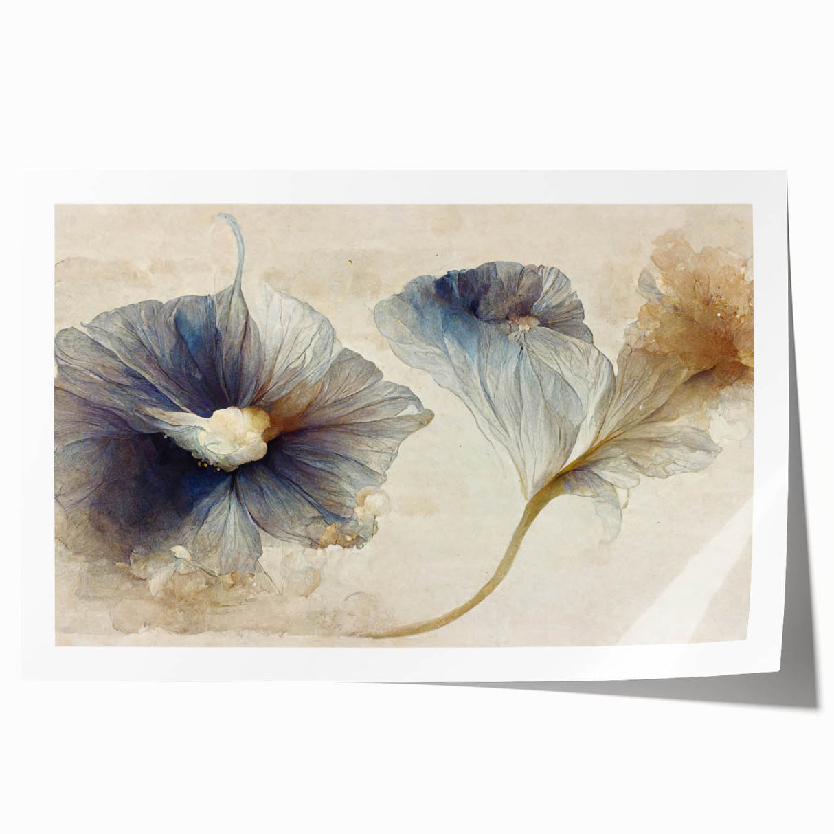 Abstract floral wall art print showcasing vibrant colors and intricate designs, ideal for modern home decor. Rolled and ready for framing, this artwork adds a touch of elegance to any space.
