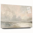 Abstract landscape wall art displayed in a side view, showcasing vibrant colors and textures on acrylic glass, highlighting artistic pins for mounting.