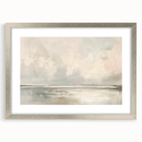 Abstract landscape wall art framed with a silver mat, showcasing vibrant colors and intricate textures, perfect for enhancing modern decor in living spaces.