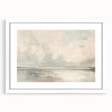 Abstract landscape wall art framed with a white mat, showcasing vibrant colors and dynamic shapes, ideal for modern home decor. Perfect for enhancing artistic interiors.