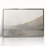 Framed abstract landscape wall art in silver acrylic, showcasing vibrant colors and fluid shapes, perfect for modern home decor. Ideal for enhancing living spaces with a touch of elegance.