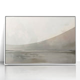 Framed acrylic wall art depicting abstract landscapes in soft hues of blue and white, ideal for modern home decor. Perfect for enhancing living spaces.