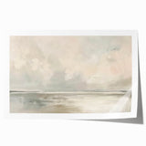 Abstract landscape wall art print showcasing vibrant hues of blue, green, and orange, rolled and ready for framing, perfect for modern home decor.