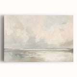 Abstract landscape wall art on stretched canvas, showcasing vibrant colors and fluid shapes, perfect for modern home decor or office spaces.