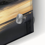 Modern Abstract Wall Art – Black and Gold Horizon Minimalist Canvas