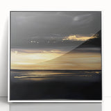 Modern Abstract Wall Art – Black and Gold Horizon Minimalist Canvas