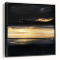 Modern Abstract Wall Art – Black and Gold Horizon Minimalist Canvas