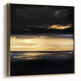 Modern Abstract Wall Art – Black and Gold Horizon Minimalist Canvas