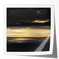 Modern Abstract Wall Art – Black and Gold Horizon Minimalist Canvas