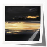 Modern Abstract Wall Art – Black and Gold Horizon Minimalist Canvas