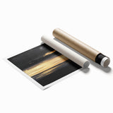 Modern Abstract Wall Art – Black and Gold Horizon Minimalist Canvas