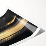 Modern Abstract Wall Art – Black and Gold Horizon Minimalist Canvas