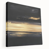 Modern Abstract Wall Art – Black and Gold Horizon Minimalist Canvas