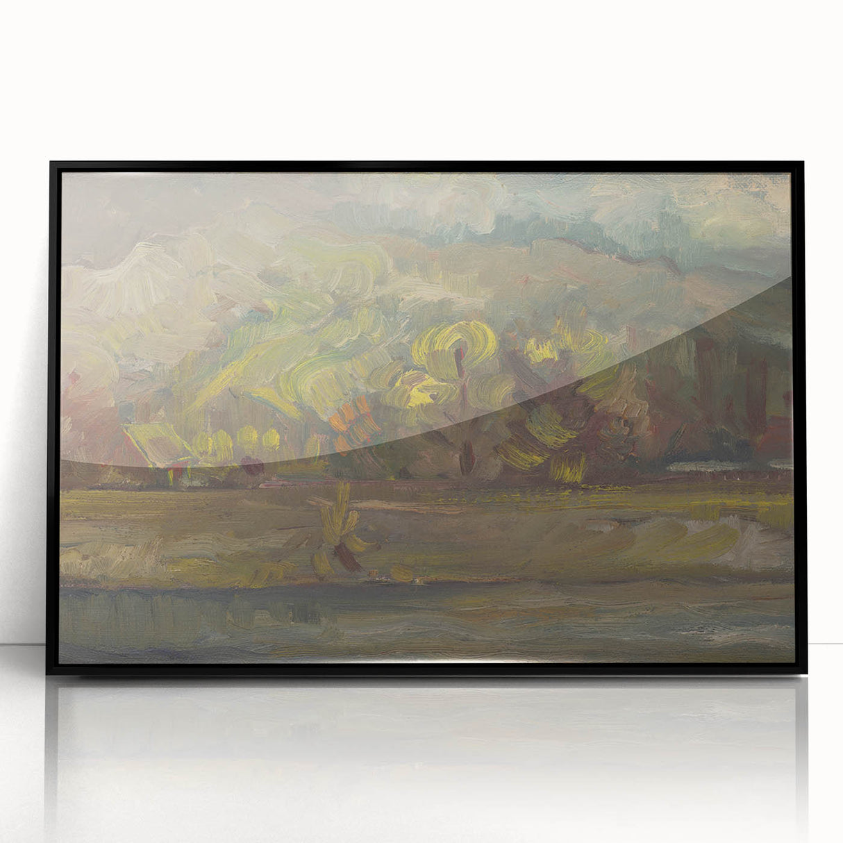 Expressionist River Landscape - Vibrant Decorative Wall Art