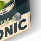 Large abstract wall art on acrylic glass featuring mid-century modernist design in vibrant colors.