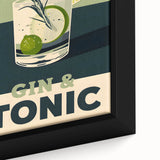 Extra large black wall art featuring colorful, textured food and drink motifs on a framed canvas.