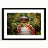 Black landscape bridge frame with mat, showcasing a sleek front view design, perfect for enhancing modern home decor and showcasing artwork effectively.
