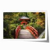 Rolled print showcasing a stunning landscape bridge in vibrant colors, elegantly packaged in a durable cardboard tube for safe delivery, ideal for home decor.