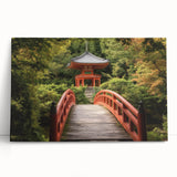 Stretched canvas art depicting a serene landscape bridge, showcasing vibrant colors and intricate details, perfect for home decor or office enhancement.