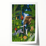 Jungle Safari Boys Room Wall Art – Wild Animal Adventure