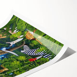 Jungle Safari Boys Room Wall Art – Wild Animal Adventure