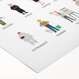 Professions Educational Wall Art - Kids' Learning Poster