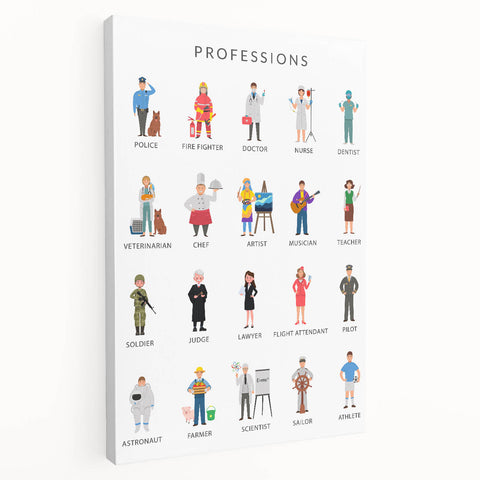 Professions Educational Wall Art - Kids' Learning Poster