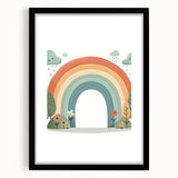 Pastel Rainbow & Nature Print - Personalized Kids Art