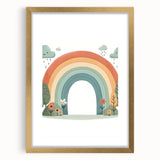 Pastel Rainbow & Nature Print - Personalized Kids Art