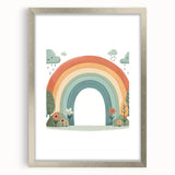 Pastel Rainbow & Nature Print - Personalized Kids Art