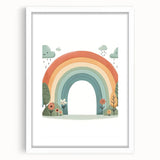 Pastel Rainbow & Nature Print - Personalized Kids Art