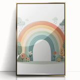 Pastel Rainbow & Nature Print - Personalized Kids Art