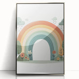Pastel Rainbow & Nature Print - Personalized Kids Art