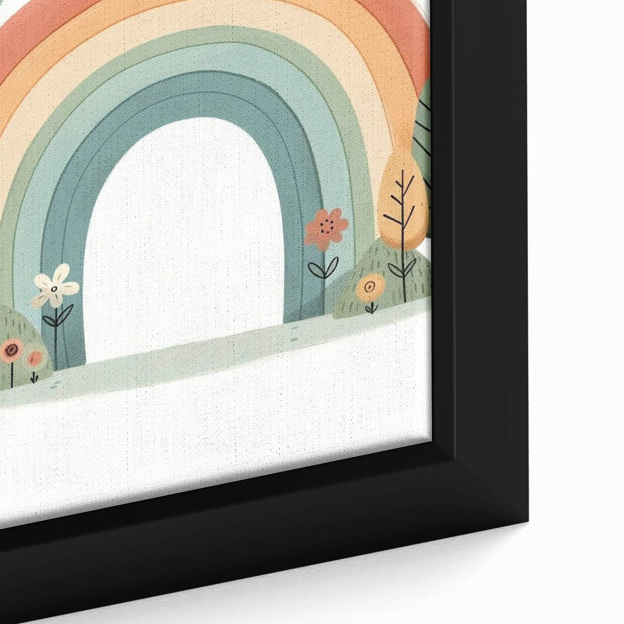 Pastel Rainbow & Nature Print - Personalized Kids Art