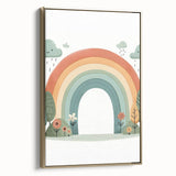 Pastel Rainbow & Nature Print - Personalized Kids Art