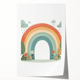 Pastel Rainbow & Nature Print - Personalized Kids Art
