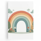 Pastel Rainbow & Nature Print - Personalized Kids Art