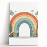 Pastel Rainbow & Nature Print - Personalized Kids Art