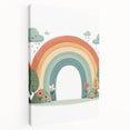 Pastel Rainbow & Nature Print - Personalized Kids Art